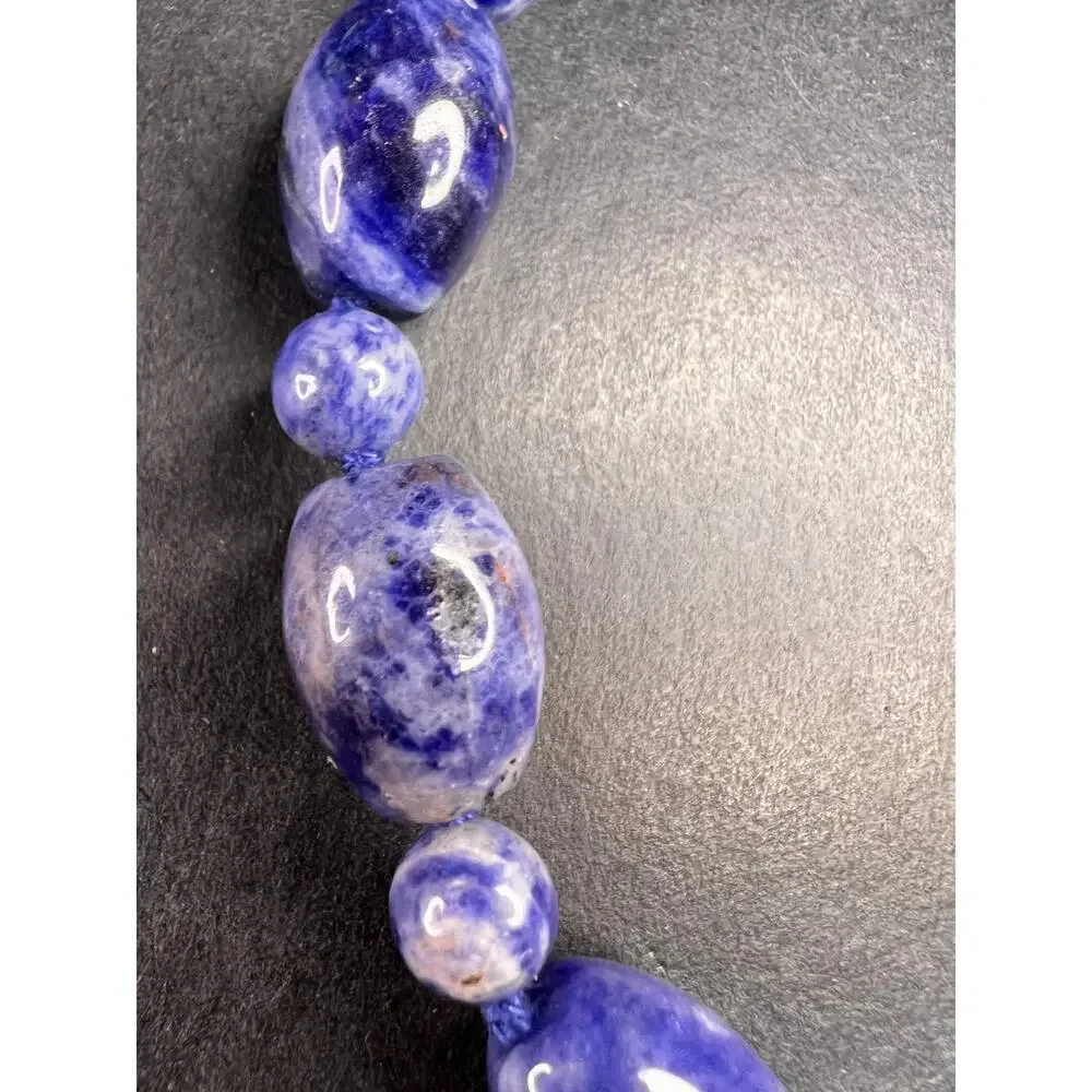 NEW sodalite necklace and bracelet with sterling silver clasp